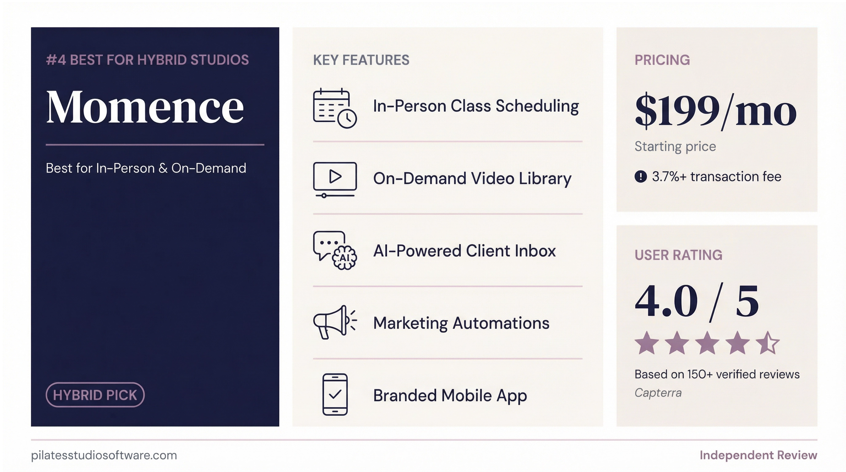 Momence Feature Comparison Card