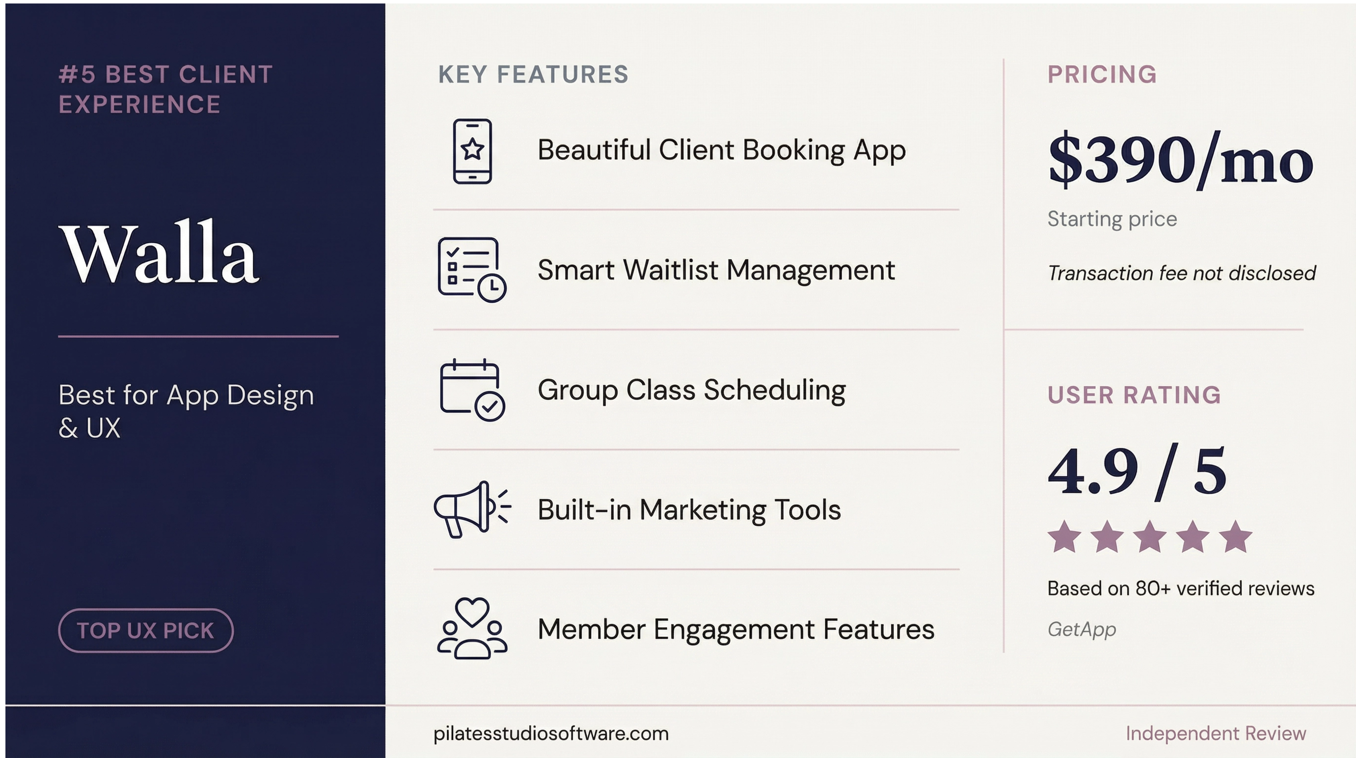 Walla Feature Comparison Card